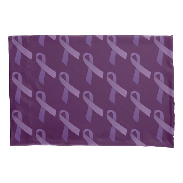 Purple Ribbons Tiled  Pattern Pillowcase (Front)