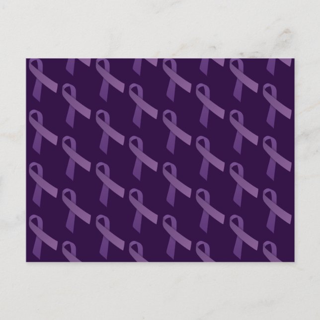 Purple Ribbons Tiled Pattern Postcard (Front)