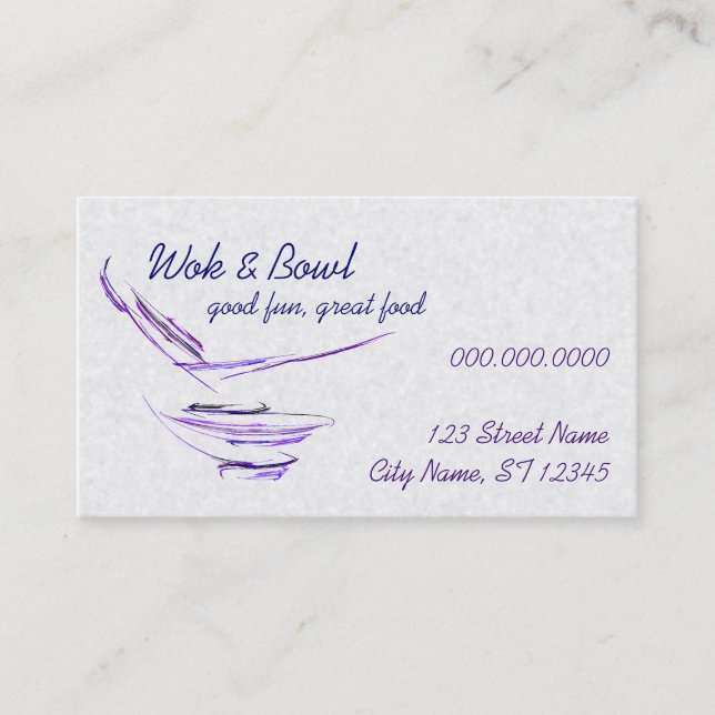 Purple Rice Bowl Abstract Art Business Card (Front)