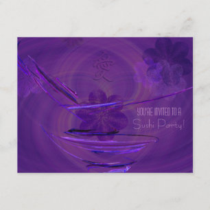 Purple Rice Bowl Abstract Art Invitation