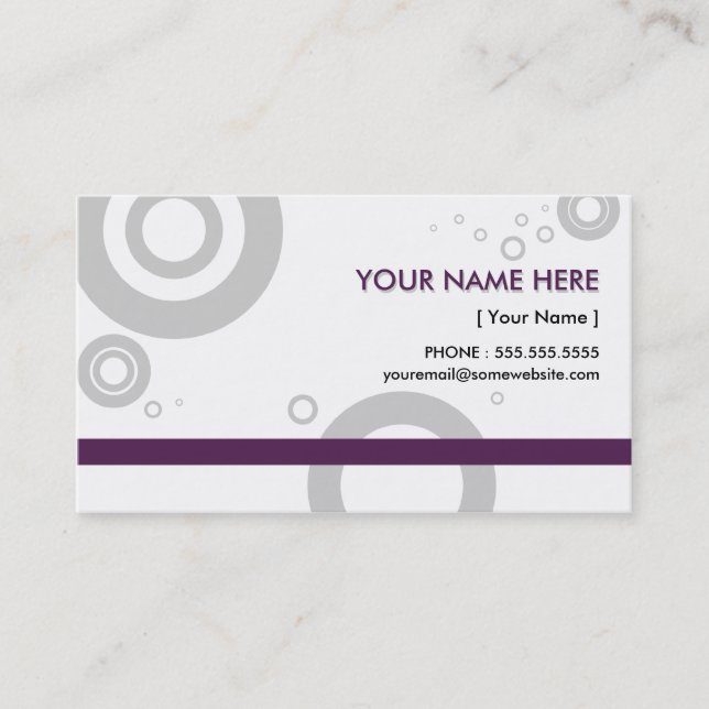 purple rings business card (Front)