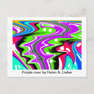 Purple river art postcard