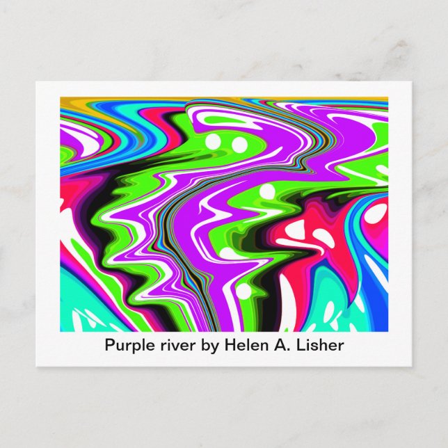 Purple river art postcard (Front)