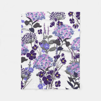 PURPLE RLOWERS FLEECE BLANKET
