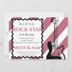 Purple Rock Star Rock a Bye Baby Shower Invitation