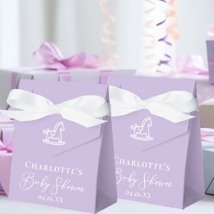 Purple Rocking Horse Baby Shower Personalised Favour Box