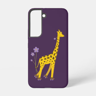 Purple Roller Skating Funny Cartoon Giraffe Samsung Galaxy Case