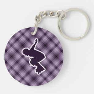 Purple Rollerblading Key Ring