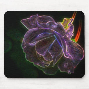 Purple Rose Abstract Flower Art Mouse Mat