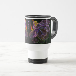 Purple Rose Abstract Flower Art Personalized  Travel Mug