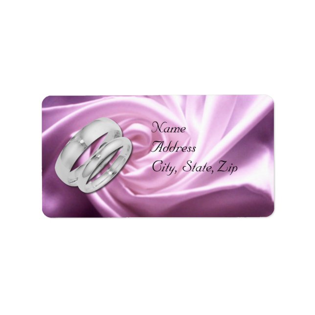 Purple Rose Address Wedding Labels (Front)