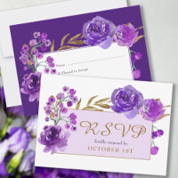Purple Rose and Gold Leaf Quinceanera