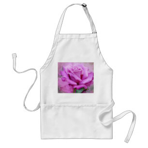 Purple rose apron, cooking and crafts. standard apron