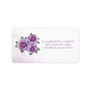 Purple Rose Bouquet Floral Label