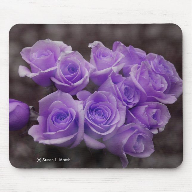 Purple rose bouquet mouse mat (Front)