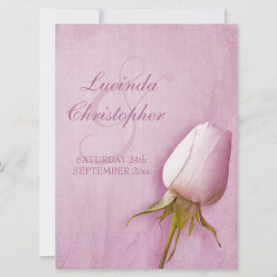 Purple rose bud lilac wedding large invitation