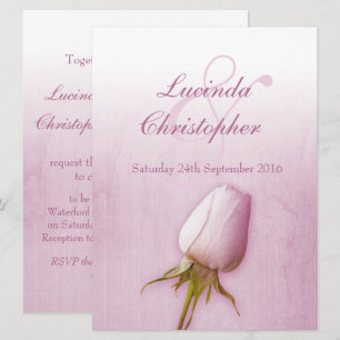Purple rose bud lilac wedding large invitation