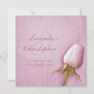 Purple rose bud lilac wedding square invitation
