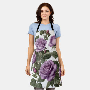 Purple Rose Budding Roses,  Apron
