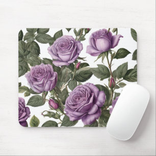 Purple Rose Budding Roses, Mouse Mat