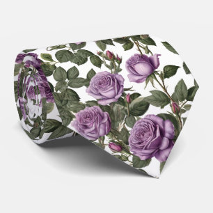 Purple Rose Budding Roses,  Tie