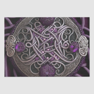 Purple Rose Celtic Knot Wrapping Paper