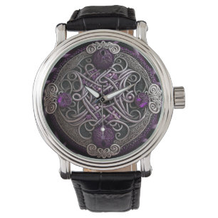 Purple Rose Celtic Knot Wrapping Paper Watch