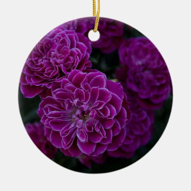 Purple Rose Ceramic Tree Decoration (Front)