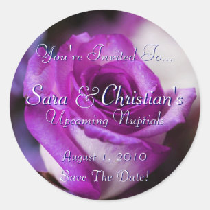 Purple Rose Classic Round Sticker