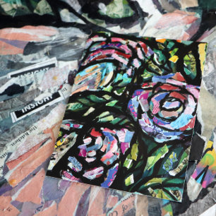 Purple Rose Collage Postcard