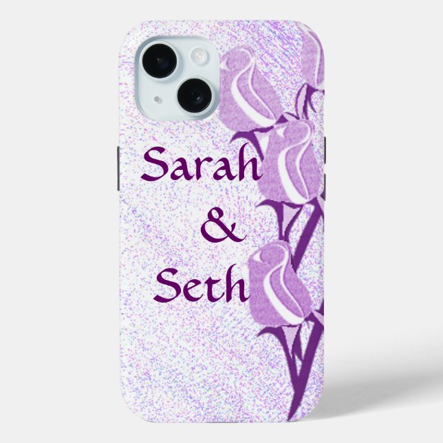 Purple Rose Couple Personalised Case-Mate iPhone Case (Back)