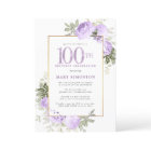 Purple Rose Floral 100th Birthday Party