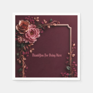 Purple Rose Floral Napkin