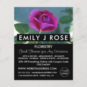 Purple Rose, Florist, Floristry Advertising Flyer