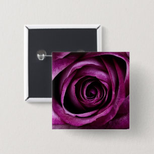 Purple rose flower 15 cm square badge