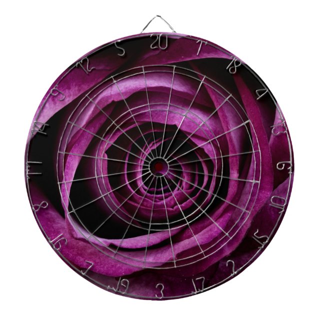Purple Rose Flower Dartboard (Front)