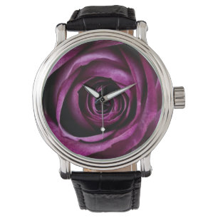 Purple rose flower watch