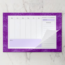 Purple Rose Flower Weekly Planner and to-do List