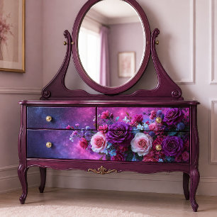 Purple Rose Galaxy Bouquet Decoupage Tissue Paper