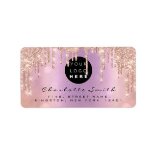 Purple Rose Glitter Drips Online Shop Custom Logo Label