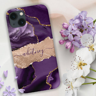 Purple Rose Gold Marble Liquid Ink Elegant Case-Ma Case-Mate iPhone Case