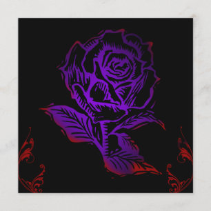 Purple Rose Gothic Birthday Invitation