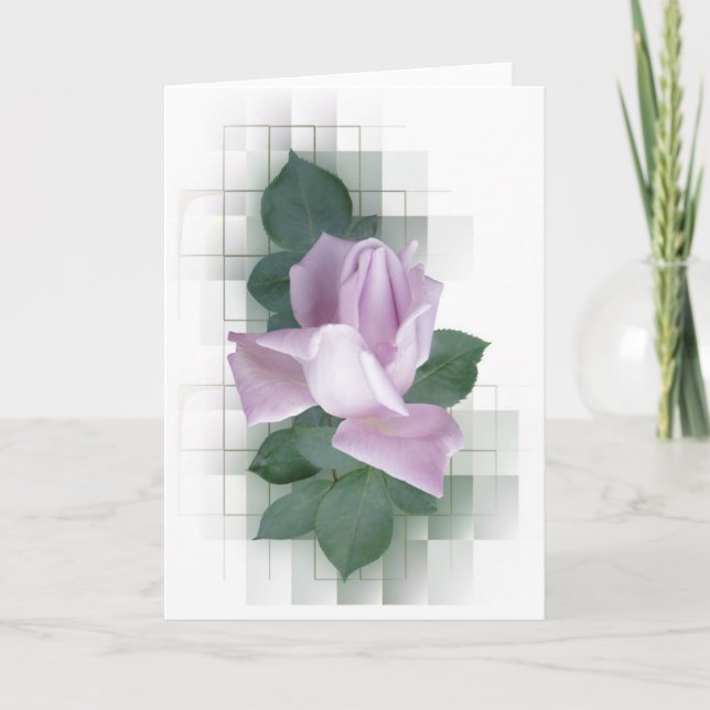 Purple Rose Greeting Card (Front)