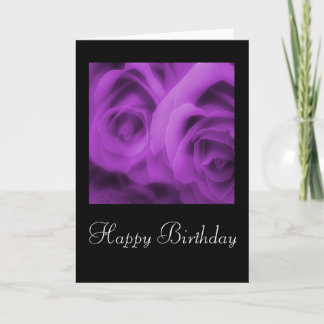 Purple Rose Happy Birthday Greeting Card 3