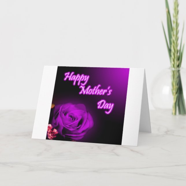 Purple Rose Happy Mother's Day design Card (Front)