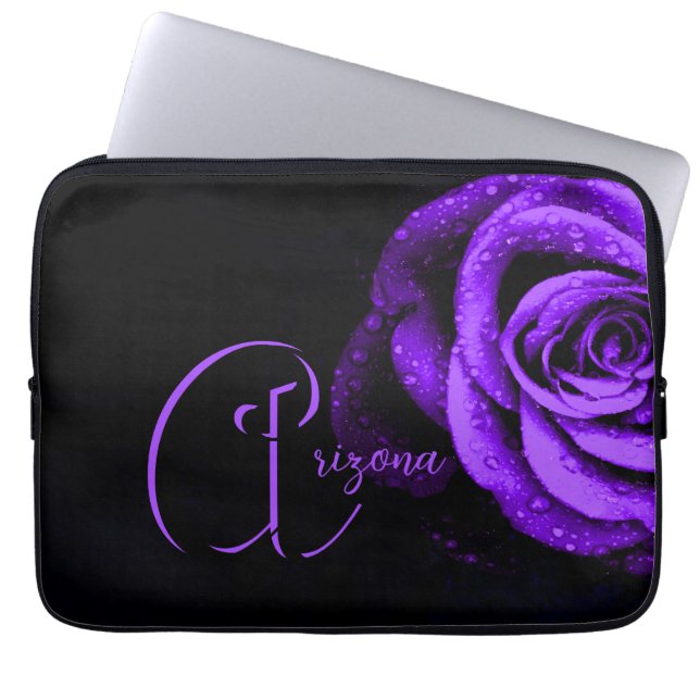 Purple Rose Laptop Sleeve (Front)