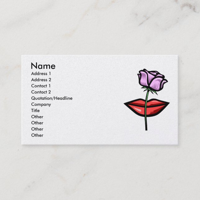 Purple rose & lips business card (Front)