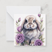 Purple Rose Lop Eared Bunny Rabbit