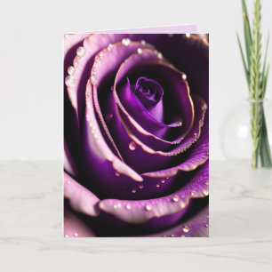 PURPLE ROSE LOVE YOU BIRTHDAY Greeting Card