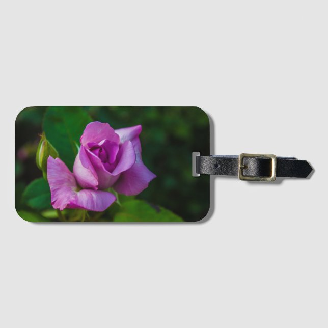 Purple Rose Luggage Tag (Front Horizontal)